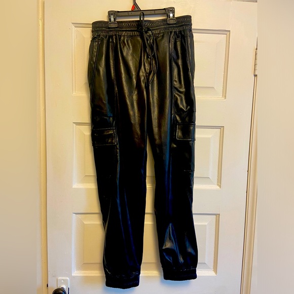 Melissa Nepton black pleather joggers - Picture 1 of 1
